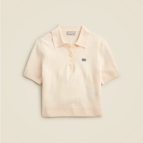 J. Crew Limited Edition USA Swimming X J.Crew Cashmere Cropped Sweater Polo - Picture 2 of 14